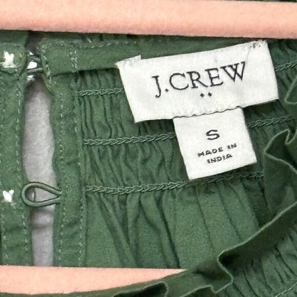 J Crew Smocked Top Emerald Green Size Small Sold Out Online - Picture 2 of 4